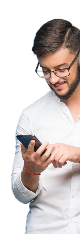 businessman using mobile phone app texting blue 1 businessman using mobile phone app texting blue 1